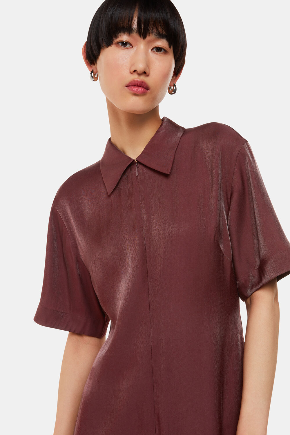 Aubergine Delila Metallic Midi Dress